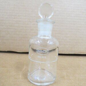Vintage HACH No. 619 Laboratory Chemistry Glass Bottle Jar /w Stopper 4-1/4''